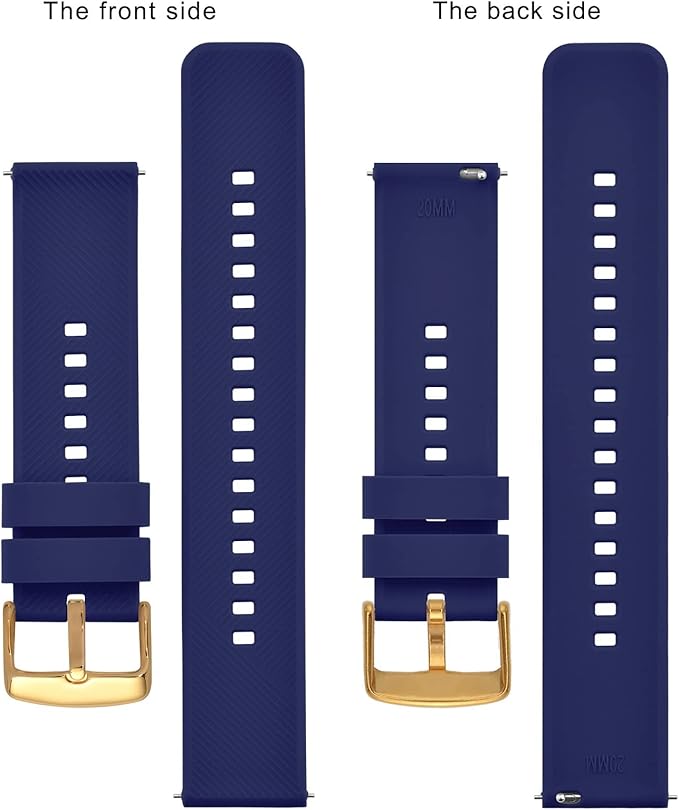 BISONSTRAP Watch Strap 18mm 19mm 20mm 21mm 22mm, Quick Release Silicone Watch Bands for Men Women