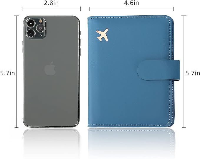 Melsbrinna Premium Leather Passport Holder Covers Case, Waterproof Rfid Blocking Travel Wallet Passport Holder with Pen Holder, Cute Passport Book for Women/Men