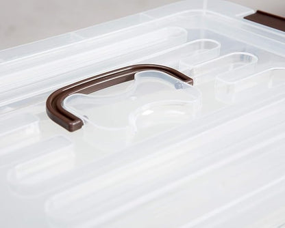 4 Pack-Plastic Storage Bins with Lids and Handle, Clear Plastic Latching Box for Storage, Stackable Storage Containers for Organizing, Multi-Purpose, 7 Quart