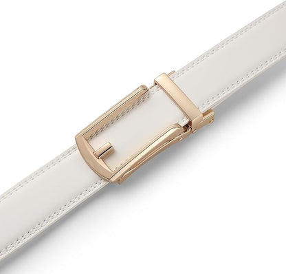 Founders & C Mens Ratchet Belt Leather Click 1 1/4" with Slide Buckle, Casual Dress Belt Adjustable