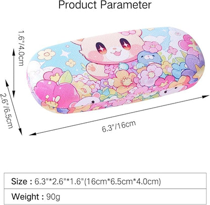 PERFECTSIGHT Hard Shell Eyeglasses Case, PU Leather Protective Glasses Case, Cute Eyeglass Case for Women Men Girls