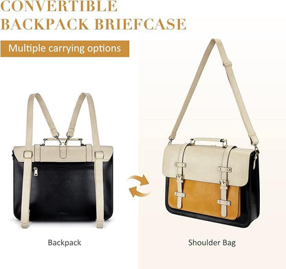 ECOSUSI Laptop Bag for Women Vegan Leather Messenger Bag Fashion Briefcase Computer Satchel Bag
