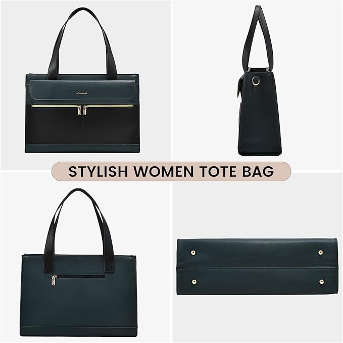 Laptop Bag for Women Leather Laptop Tote Bag Large Computer Bag Waterproof Business Office Work Bag
