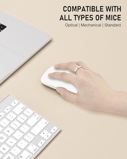 Desk Pad, 30" x 14" PU Leather Non-Slip Desk Mat Large Mouse Pad for Desktop, Waterproof Laptop Computer Writing Mat for Office, Home, Work, Gaming, Beige