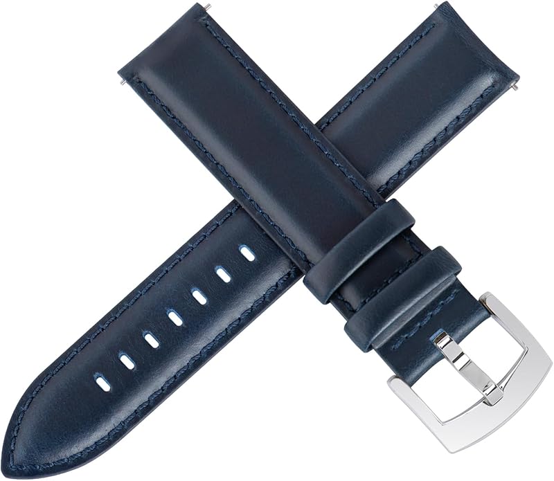 OTTOODY Leather Watch Bands Quick Release, Elegant Top Grain Leather Watch Straps for Men & Women, Choice of Color & Width - 18mm, 19mm, 20mm, 21mm or 22mm Wristbands Bracelet for Watch & Smartwatch