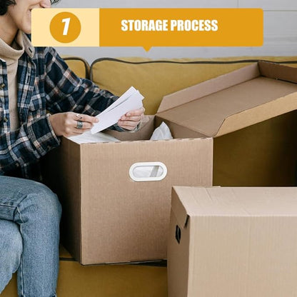 MAGICLULU 10pcs Multi-Purpose Heavy Duty Carry Handles for Moving Boxes Transparent Adhesive Strap Holder for Cardboard Cartons Ergonomic Design for Comfortable Lifting and Storage
