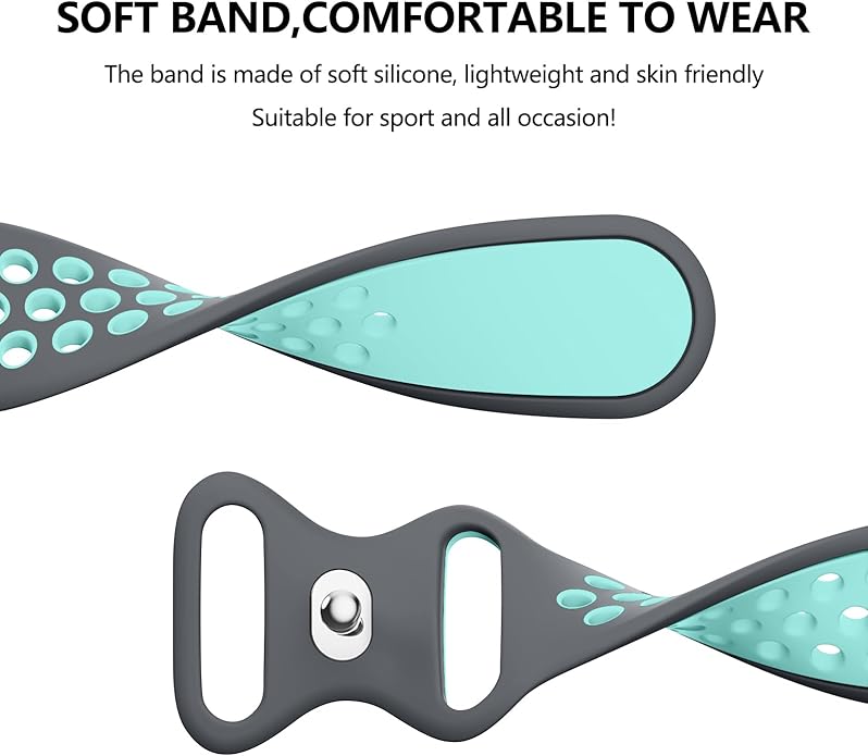 Meliya 20mm 22mm Watch Bands Quick Release Replacement Wristband, Soft Silicone Bands Breathable Sport Replacement Straps for Men Women