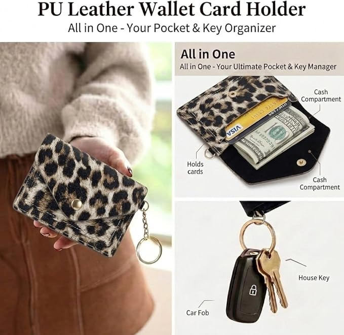 BIHRTC Silicone Key Ring Bracelets Wristlet Keychain Wallet with Net Chapstick Holder for Women