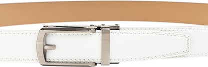 Tonywell Mens Leather Ratchet Belts with Click Buckle Perfect Fit Dress Belt 30mm Wide