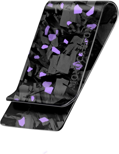 MONOCARBON Carbon-Fiber-Money-Clip-for-Men, Minimalist-Money-Holder for Cash, High Elastic Carbon-Fiber-Wallet, Slim and Durable