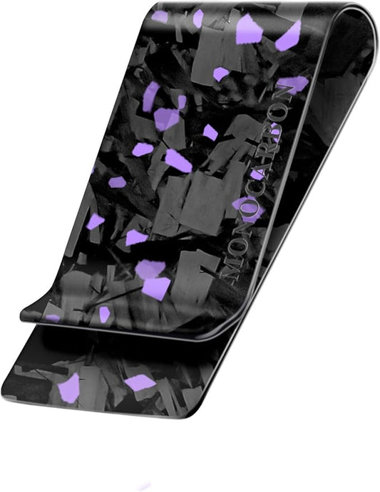 MONOCARBON Carbon-Fiber-Money-Clip-for-Men, Minimalist-Money-Holder for Cash, High Elastic Carbon-Fiber-Wallet, Slim and Durable