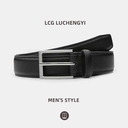 Mens Genuine Leather Dress Belt Classic Casual Belt with Single Prong Buckle for Jeans Pants Work and Business