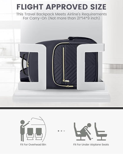 LOVEVOOK Laptop Backpack Purse for Women, Work Travel Computer Bags, College School Backpack for Student Girl, Quilted Casual Daypack with USB Port, Fit 15.6 Inch Laptop, Dark Grey