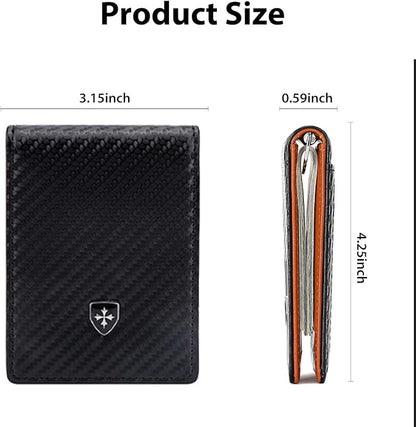 Men's Slim Wallet with Money Clip RFID Blocking Bifold Credit Card Holder Gifts for Men