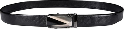 Dubulle Designer Mens Belts, Sliding Automatic Buckle Ratchet Dress Belt TOP Genuine Leather Strap Gifts