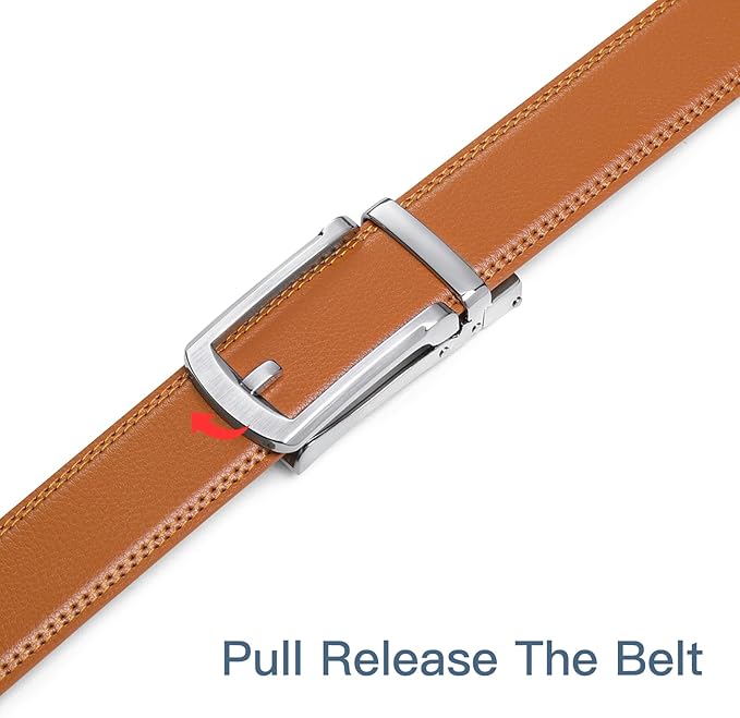 SENDEFN Men's Leather Dress Casual Belt 1 3/8" Automatic Adjustable Click Buckle Belts with Gift Box