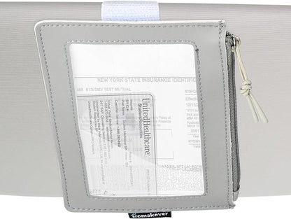 Registration & Insurance Card Document Holder for Visor, Carrying Case for High Road Registration and Insurance Pocket, Adjustable Visor Bag Drivers License Holder, Fit Most Car, SUV and Truck (Gray)