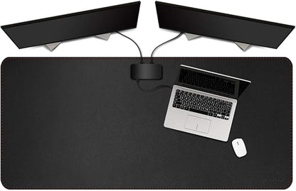 ZORESYN Large Mouse Pad (47.2" x 23.6") - PU Leather Extended Gaming Mousepad Desk Mat - Nonslip Base and Waterproof Desktop Keyboard Extended Mouse Mat (Black)
