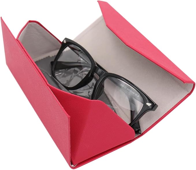 Real Sic Glasses Case for Men and Women - Magnetic Folding Hard Shell Sunglass Holder - Inspired by Solid Color