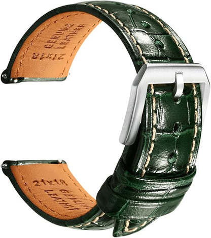REZERO Leather Watch Bands for Men, Quick Release Watch Straps, Luxury Italian Alligator Grain Embossed Band Replacements 19mm 20mm 21mm 22mm