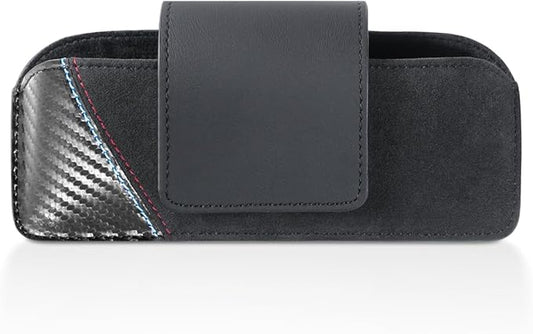 Betterhumz Sunglasses Organizer Box Car Sun Visor Compatible with BMW F20 F22 F23 F30 F34 F32 118i M235i M135i 114d 218i M240i Eyeglasses Holder Storage Case for Alcantara Accessories (carbon leather)