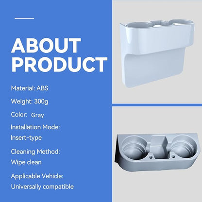 Car Cup Holder Cup Holder for Car Seat Cup Holder for Car Multifunctional Portable Console Side Pocket Car Seat Gap Filler Organizer Vehicle Seat Cup Cell Phone Drink Holder Storage Box (Gray)
