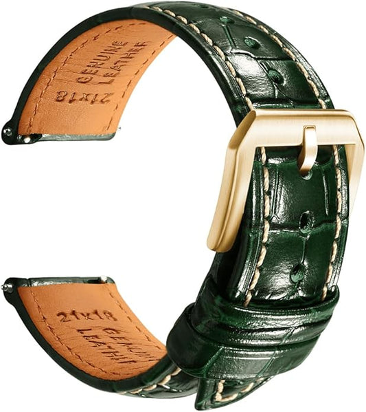 REZERO Leather Watch Bands for Men, Quick Release Watch Straps, Luxury Italian Alligator Grain Embossed Band Replacements 19mm 20mm 21mm 22mm