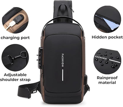 Rcrirth Sling Bag For Women | Anti Theft Crossbody Bags For Women & Men - Travel Hiking Purse Chest Bag Daypack – Black