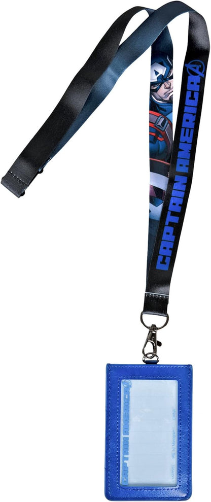 Deluxe Marvel Lanyard with PU Card Holder - Captain America