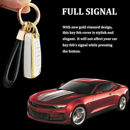 TPU Key Fob Cover fit for Chevy Equinox Cruze Malibu Camaro Trax Impala Sonic for Buick Lacrosse Trunk GMC Key Fob