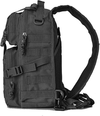 Hebetag Leather Sling Bag Crossbody Backpack for Men Women Travel Outdoor Camping