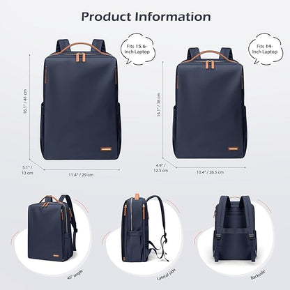 GOLF SUPAGS Stylish Laptop Backpack for Women Airline Approved Perfect for Work College and Travel Multi-Functional Casual Daypack Fits 15.6 Inch Notebook (Navy Blue)