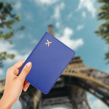 Deziliao Passport Wallet, Blue, Unisex, Faux Leather, Waterproof, Rfid Blocking, Slim, Lightweight, 20 Inch