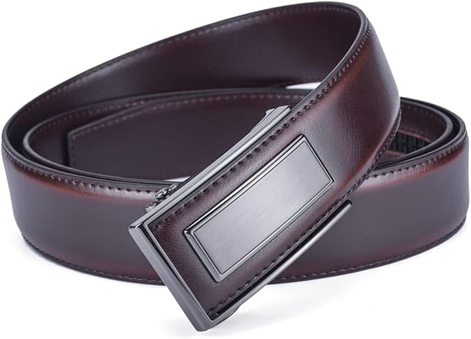 Men’s Belt Beltox Ratchet Dress Leather Buckle Belt Black Brown Blue 1 3/8” Gift Box