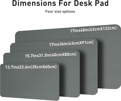Aothia Leather Desk Pad Protector, Office Desk Mat, Large Mouse Pad, Non-Slip PU Leather Desk Blotter, Laptop Desk Pad, Waterproof Desk Writing Pad for Office and Home (48"x17", Jungle Green)