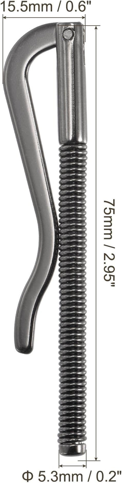 PATIKIL 75mm Spring Clip Bar, Metal Slim Open Coil Holder Clamp for Wallet Credit Card Leather Craft - 5 Pack (Black)