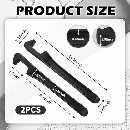 2PCS Car Seat Gap Filler Organizer,3 in 1 Car Seat Side Gap Filler with Hook for Avoiding Dropped Items,Universal No Drop Seats Guard for Filling Gaps 1.37-1.49 Inch Wide (Black)