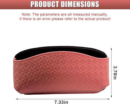 Sunglasses Holder for Car Visor, Leather Auto Glasses Storage Case, Car Sun Visor Eyeglasses Holder Protective Box, Universal Automotive Interior Accessories for Man Women (Red)