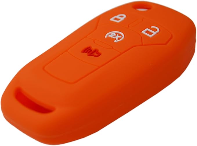 Silicone Rubber Key Fob Covers Protector for Ford F150 F250 F350 F450 F550 Raptor Ranger Transit Fusion Bronco Lightning Maverick XLT (Flip Key)