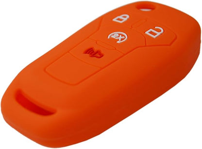 Silicone Rubber Key Fob Covers Protector for Ford F150 F250 F350 F450 F550 Raptor Ranger Transit Fusion Bronco Lightning Maverick XLT (Flip Key)