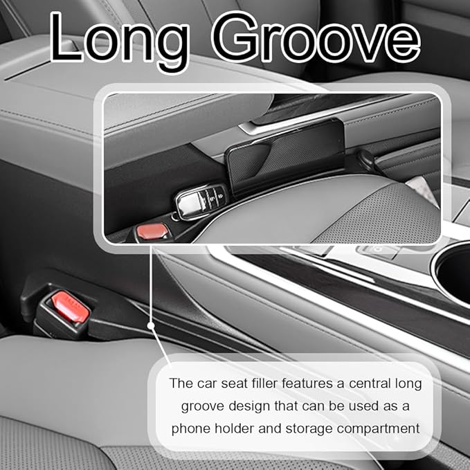 IHOTDER 2026 Upgraded Car Seat Gap Filler 2 Pack,3 in 1 Car Seat Gap Organizer with Slot & Hook for Phone/Keys,Universal Anti-Drop in Between Cars Seats Catcher Fits for Truck SUV
