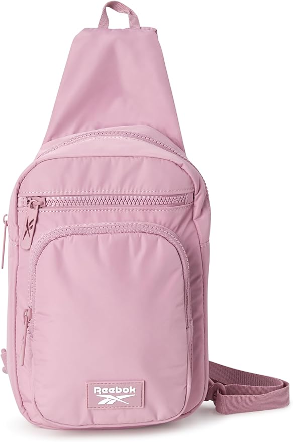 Reebok Unisex Crossbody Sling Bags – Compact Convertible Strap Cross Body Bag Travel Sling Bag - Gym & Travel Essential, Cosmos Infused Lilac