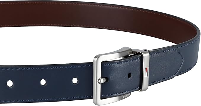 Tommy Hilfiger Men's Reversible Leather Belt, 2‑in‑1 Design for Dress Or Casual Wear