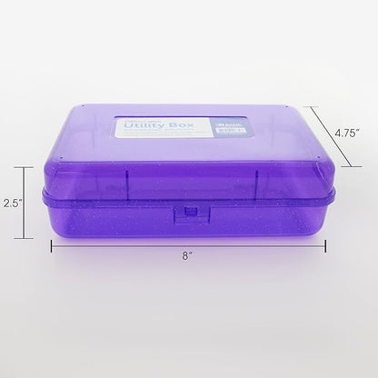 BAZIC PRODUCTS Plastic Pencil Case, Ruler Length Utility Storage Box, Multi Purpose Organizer & Supply Holder, Transparent Box Design, Assorted Color, Ideal for School, Office & Craft Use, 24-Pack