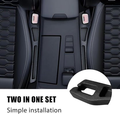 Car Seat Gap Filler, 2PCS Crevice Blocker Stopper Between Vehicle Seat Console, No Drop Automotive Fill Crevice Guard Interior Accessories, Universal for SUV Truck Sedan (Black)