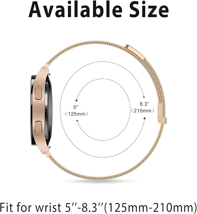 Vanjua 20mm 22mm Watch Band for Women Men, 20mm 22mm Quick Release Stainless Steel Metal Mesh Loop Adjustable Magnetic Replacement Wristbands Straps Bands