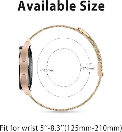 Vanjua 20mm 22mm Watch Band for Women Men, 20mm 22mm Quick Release Stainless Steel Metal Mesh Loop Adjustable Magnetic Replacement Wristbands Straps Bands