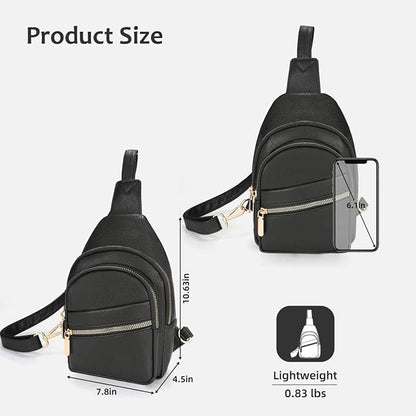 ANPTER Sling Bag for Men Crossbody Chest Bag,PU leather Over the Shoulder Purse Cross Body Sling Backpack for Travel