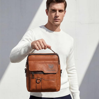 Shoulder Bag for Men Crossbody Bags Leather Sling Bag Messenger Bags with Multiple Pockets Business Outdoor