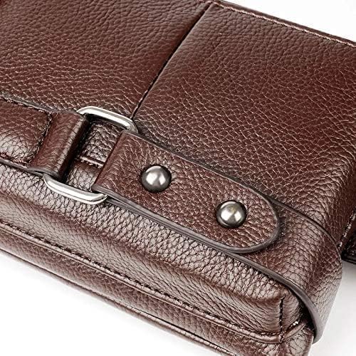 Men's Leather Sling Bag,Chest Shoulder Backpack, Water waterproof Crossbody Bag